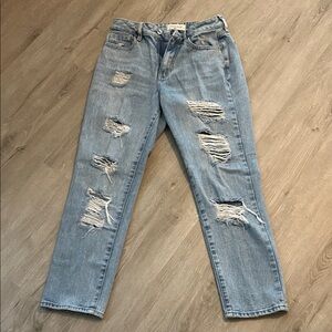 PacSun Light Blue Distressed Straight Leg Jeans